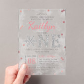 Invitations En Acrylique Flocon de neige Hiver 1er anniversaire (In situ (ordinateur de poche))