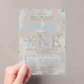 Invitations En Acrylique Flocon de neige Hiver 1er anniversaire (In situ (ordinateur de poche))