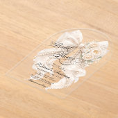 Invitations En Acrylique Floral Bow Elegant Bridal Shower  (Poser)