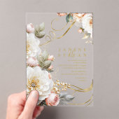 Invitations En Acrylique Floral Drama Mariage Transparent ID1022 (In situ (ordinateur de poche))