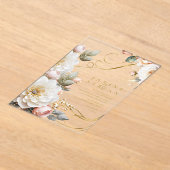 Invitations En Acrylique Floral Drama Mariage Transparent ID1022 (Poser)