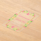 Invitations En Acrylique Floral Fiesta Pink Gold Quinceanera (Poser)