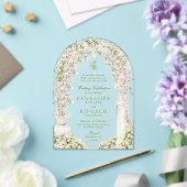 Invitations En Acrylique floral garden arch monogram wedding (Insitu (Mariage))