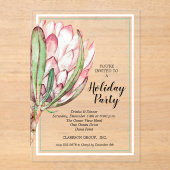 Invitations En Acrylique Floral Holiday Christmas Party (Recto)
