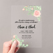 Invitations En Acrylique Floral Mariage avec Rose (In situ (ordinateur de poche))