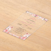 Invitations En Acrylique Floral rose rose pâle Quinceañera (Poser)