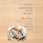 Invitations En Acrylique Floral wedding ring acrylic wedding  (Recto)