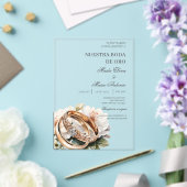 Invitations En Acrylique Floral wedding ring acrylic wedding  (Insitu (Mariage))