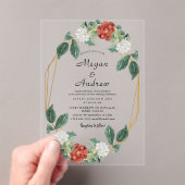 Invitations En Acrylique Floral Wreath & Geometric Frame Wedding Acrylic (In situ (ordinateur de poche))
