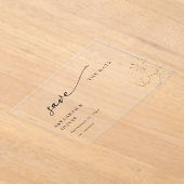 Invitations En Acrylique Flore dorée Enregistrer la date (Poser)