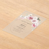 Invitations En Acrylique Flore rose pâle 2 Fêtes des mariées (Poser)