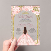 Invitations En Acrylique Flore rose pâle Princess Gold Arch Quinceanera (In situ (ordinateur de poche))