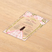Invitations En Acrylique Flore rose pâle Princess Gold Arch Quinceanera (Poser)