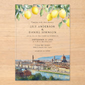 Invitations En Acrylique Florence Lemons Italian Wedding (Recto)