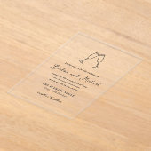 Invitations En Acrylique Flûtes à main Doodle Mariage moderne (Poser)