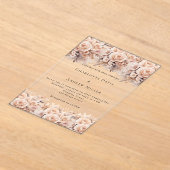 Invitations En Acrylique flûtes roses crème or mariage clair (Poser)
