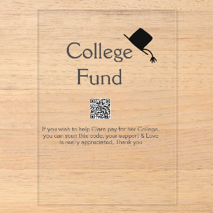 Invitations En Acrylique Fonds universitaire scan QR ajout détails don dipl