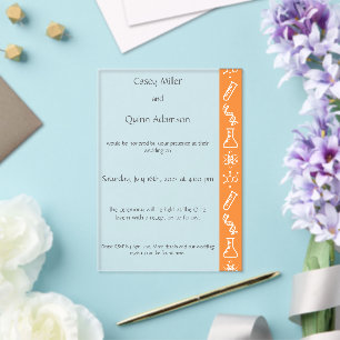 Invitations En Acrylique Forces Attractives dans un Mariage Acrylique Orang