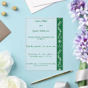 Invitations En Acrylique Forces Attractives dans un Mariage Acrylique Vert