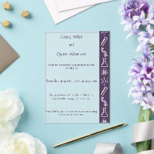 Invitations En Acrylique Forces Attractives dans un Mariage Acrylique Viole