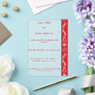 Invitations En Acrylique Forces Attractives en Acrylique Rouge Cerise pour