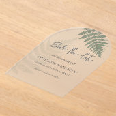 Invitations En Acrylique Forest Green Ferns Mariage extérieur (Poser)