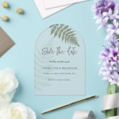 Invitations En Acrylique Forest Green Ferns Mariage extérieur (Insitu (Mariage))