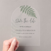 Invitations En Acrylique Forest Green Ferns Mariage extérieur (In situ (ordinateur de poche))