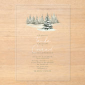 Invitations En Acrylique Forêt de mariage rustique d'hiver ID1049 (Recto)