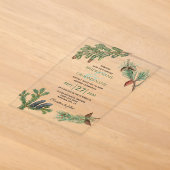 Invitations En Acrylique Forêt de pins rustiques mariage verdure (Poser)
