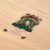 Invitations En Acrylique Forêt enchantée Bourgogne Floral (Poser)