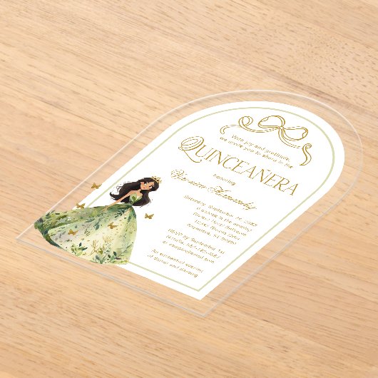 Invitations En Acrylique Forêt enchantée Quinceanera 15e anniversaire (Poser)