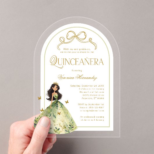 Invitations En Acrylique Forêt enchantée Quinceanera 15e anniversaire (In situ (ordinateur de poche))