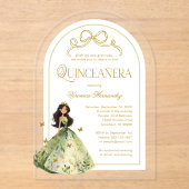 Invitations En Acrylique Forêt enchantée Quinceanera 15e anniversaire (Recto)