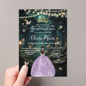 Invitations En Acrylique Forêt enchantée Robe Lilac violet Quinceañera (In situ (ordinateur de poche))
