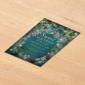 Invitations En Acrylique Forêt enchantée Roses verdure Bois doux 16 (Poser)