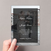 Invitations En Acrylique Formal Classic and Dark Overlay | Photo Wedding (In situ (ordinateur de poche))