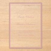 Invitations En Acrylique Formal Classic Dusty Rose Border Script Wedding (Recto)