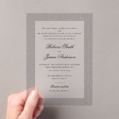 Invitations En Acrylique Formal Elegant Classic Black Stripes Wedding (In situ (ordinateur de poche))