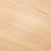 Invitations En Acrylique Formel moderne élégant Mariage de typographie blan (Poser)