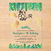 Invitations En Acrylique Four Ever Wild Boys 4e fête d'anniversaire (Recto)