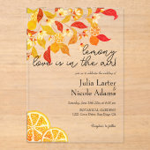 Invitations En Acrylique Fraîcheur Citrus Foliage Mariage (Recto)