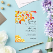 Invitations En Acrylique Fraîcheur Citrus Foliage Mariage (Insitu (Mariage))