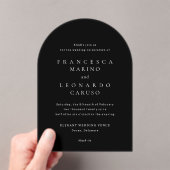 Invitations En Acrylique Francesca Mariage classique noir (In situ (ordinateur de poche))