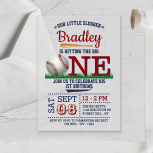 Invitations En Acrylique Frapper La Première Balle De Baseball 1er Annivers