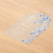 Invitations En Acrylique French Blue Wildflowers Arch Baptism (Poser)