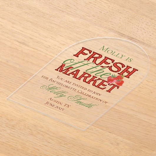 Invitations En Acrylique Fresh Off Market - Personnalisé Moderne Maridal (Poser)