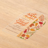 Invitations En Acrylique Friendsgiving Thanksgiving Dinner Orange Fall Fun (Poser)