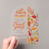 Invitations En Acrylique Friendsgiving Thanksgiving Dinner Orange Fall Fun (In situ (ordinateur de poche))