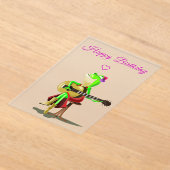Invitations En Acrylique Frog Jouer Guitare Drôle Carte Anniversaire (Poser)